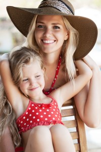 little girl and her mother