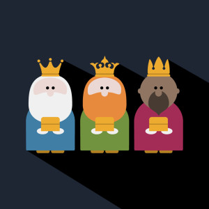 Three Kings on Epiphany day and a dark background. 10 Christmas design ideas